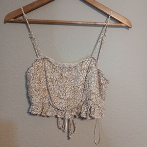 sky to moon boho festival tie back floral top